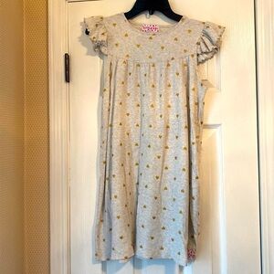 Ruffle girl cotton dress with flutter sleeves size 16/18 NWOT